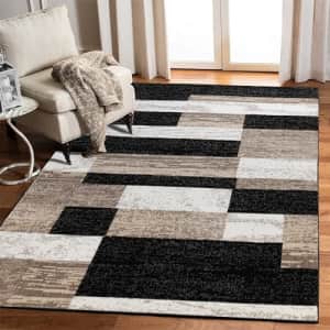 Superior Indoor Area Rug, Jute Backed, Modern Geometric Patchwork Floor Decor for Bedroom, Office, for $107