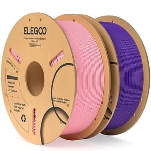 ELEGOO PLA Filament 1.75mm Pink & Purple 2KG, 3D Printer Filament Dimensional Accuracy +/- 0.02mm, for $29 ELEGOO PLA Filament 1.75mm Pink & Purple 2KG, 3D Printer Filament Dimensional Accuracy +/- 0.02mm, for $29
