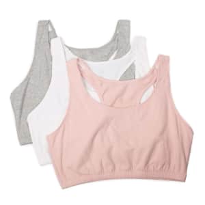 Fruit of the Loom Women's Racerback Cotton Sports Bra 3-Pack for $8