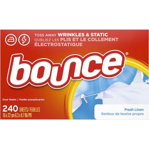 Bounce Fabric Softener Dryer Sheets 240-Count Box for $10