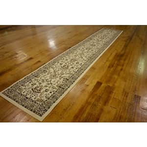 Unique Loom Kashan Collection Traditional Floral Overall Pattern with Border Ivory Runner Rug (3' 0 for $76 Unique Loom Kashan Collection Traditional Floral Overall Pattern with Border Ivory Runner Rug (3' 0 for $76