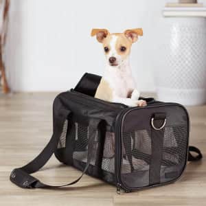 Amazon Basics Soft-Sided Mesh Pet Travel Carrier (Small) for $15