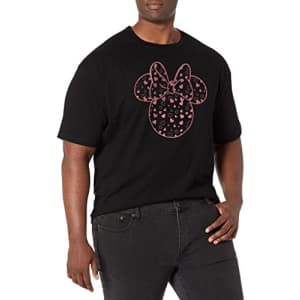 Disney Big & Tall Classic Mickey Minnie Hearts Fill Men's Tops Short Sleeve Tee Shirt, Black, Large for $12