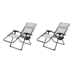 Mainstays Outdoor Zero Gravity Chair 2-Pack for $64