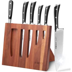 Homever 7-Piece Knife Set w/ Sharpener & Block for $60