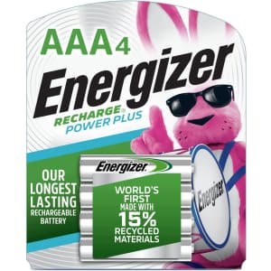 Energizer Rechargeable AAA Batteries 4-Pack for $9 via Sub & Save