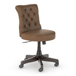 Bush Furniture kathy ireland Home Ironworks Mid Back Tufted Office Chair, Saddle Leather for $285
