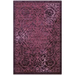 Maples Rugs Pelham Vintage Area Rugs for Living Room & Bedroom [Made in USA], 5 x 7, Wineberry Red for $43