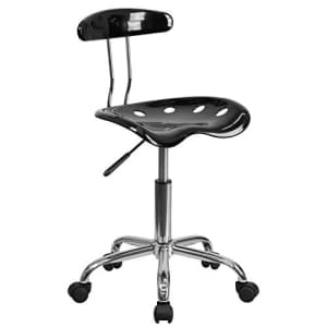 Flash Furniture Vibrant Black and Chrome Swivel Task Office Chair with Tractor Seat for $53