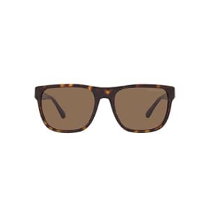 Emporio Armani Men's EA4163 Square Sunglasses, Shiny Havana/Dark Brown, 56 mm for $79