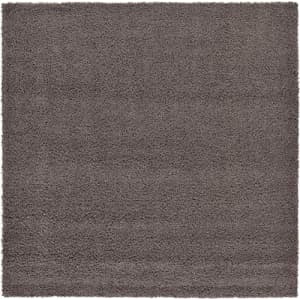 Unique Loom Solo Solid Shag Collection Modern Plush Graphite Gray Square Rug (8' 2 x 8' 2) for $107 Unique Loom Solo Solid Shag Collection Modern Plush Graphite Gray Square Rug (8' 2 x 8' 2) for $107