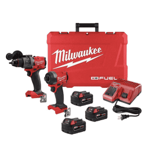 Milwaukee M18 FUEL Lithium-Ion Brushless Cordless Hammer Drill and Impact Driver Combo Kit for $339