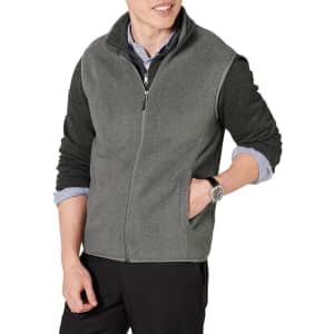 Amazon Essentials Men's Full-Zip Polar Fleece Vest for $10