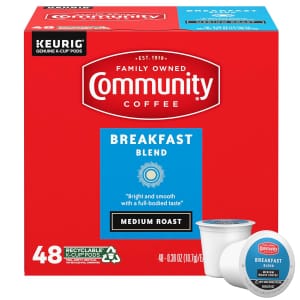 Community Coffee 48-Count Breakfast Blend K-Cup Pods for $13