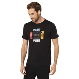 PUMA Men's Graphic Tee Shirt, Black, XX-Large for $25