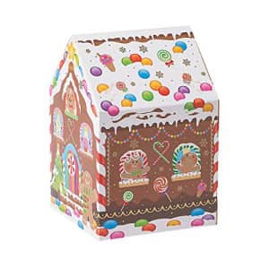 Fun Express HOLIDAY GINGERBREAD TREAT BOX - Christmas Party Supplies - 12 Pieces for $8