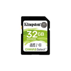 Kingston Canvas Select 32GB SDHC Class 10 SD Memory Card UHS-I 80MB/s R Flash Memory Card (SDS/32GB) for $7