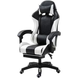 Gaming Chair with Footrest and Lumbar Support for $69