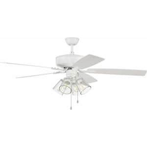 Craftmade P104W5-52WWOK Pro Plus 52" Ceiling Fan with LED Lights & Pull Chain, 5 Reversible for $135