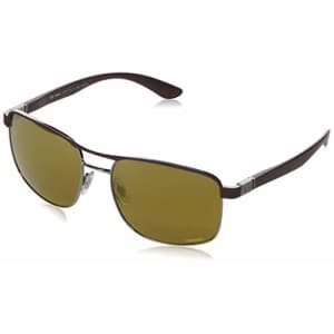 Ray-Ban Men's RB3660CH Chromance Metal Sunglasses, Top Matte Violet On Gunmetal/Brown Mirror Gold for $219