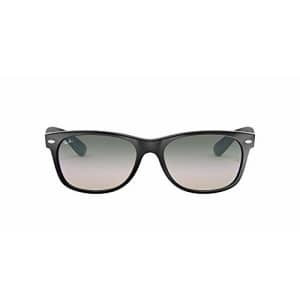 Ray-Ban Unisex-Adult RB2132F New Wayfarer Asian Fit Sunglasses, Black/Green Gradient, 55 mm for $116