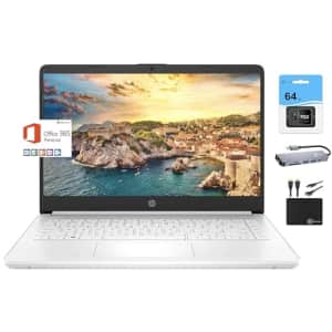 HP Newest 14" HD Light Thin Laptop Student Business, Quad-Core Intel N4120, 4GB RAM, 128GB (64GB for $259