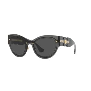 Versace Woman Sunglasses Transparent Dark Grey Frame, Dark Grey Lenses, 53MM for $105