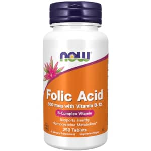 Now Foods NOW Supplements, Folic Acid 800 mcg + B-12 (Cyanocobalamin) 25 mcg, B Complex Vitamin, 250 Tablets for $8