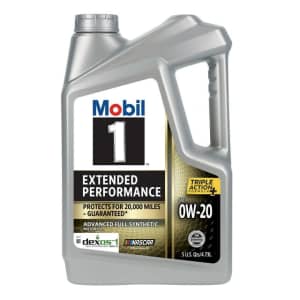Mobil 1 0W-20 Extended Performance Full Synthetic Motor Oil 5-Quart Bottle 3-Pack (15 Quarts) for $70