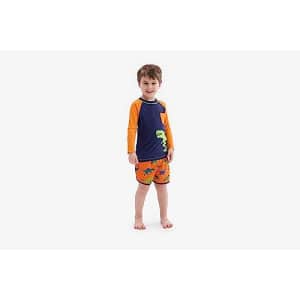 Hatley Boys' Swim Shorts, Colorblock Dino for $28