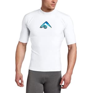 Kanu Surf Men's Mercury UPF 50+ Short Sleeve Sun Protective Rashguard Swim Shirt, Apollo White, for $15