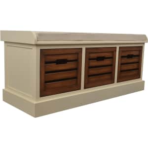 Decor Therapy Melody 45" 3-Drawer Storage Bench w/ Cushion for $155