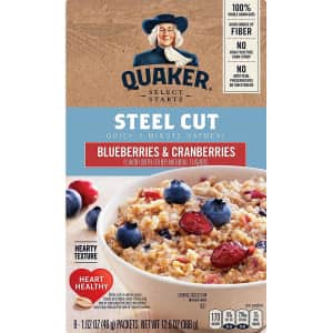 Quaker Oats Quaker Instant Steel Cut Cranberries And Blueberries Oatmeal 8-Pack for $2.32 w/ Sub & Save