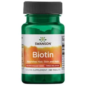 Swanson Timed-Release Biotin 10Vitamin 000 mcg 60 Tabs for $9
