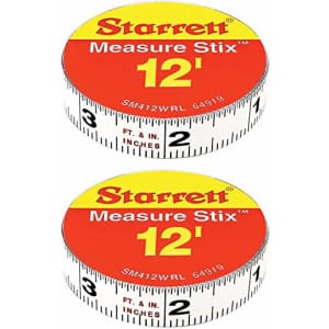 Starrett Measure Stix SM412WRL Steel White Measure Tape with Adhesive Backing, English Graduation for $24
