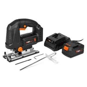 WEN Cordless Jigsaw, Brushless with Auto-Speed, 20V Max 4.0Ah Lithium Ion Battery, and Charger for $82