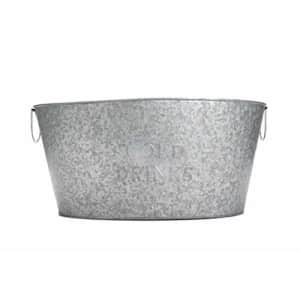 Mind Reader Round Galvanized Steel Beverage Tub with Handles, Party Basket for Drinks, Ice, Rustic for $57