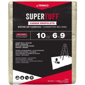 Trimaco SuperTuff 6x9-Foot 10-oz. Premium Canvas Drop Cloth for $13