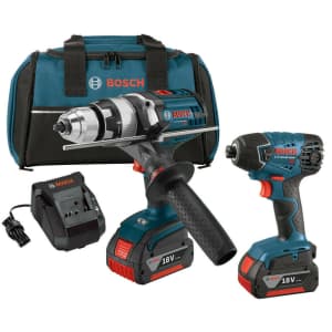 Bosch 18V Li-Ion Hammer Drill and Impact Driver Combo Kit for $200 Bosch 18V Li-Ion Hammer Drill and Impact Driver Combo Kit for $200