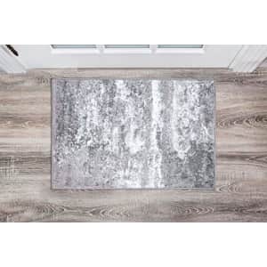 Rugshop Distressed Abstract Watercolor Area Rug 2' x 3' Gray for $37