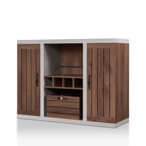 Siessa Industrial 4-Bottle Wine Bar Cabinet with Removable Crate for $100 Siessa Industrial 4-Bottle Wine Bar Cabinet with Removable Crate for $100