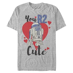 STAR WARS Big & Tall R2 Cute Men's Tops Short Sleeve Tee Shirt, Athletic Heather, Large for $12