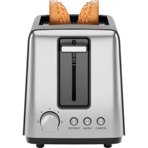 Chefman 2 Slice Toaster, 7 Shade Settings, Small Toaster 2 Slice with Removable Crumb Tray, Thick for $30