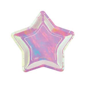 Fun Express IRIDESCENT STAR DESSERT PLATES (8PC) - Party Supplies - 8 Pieces for $21