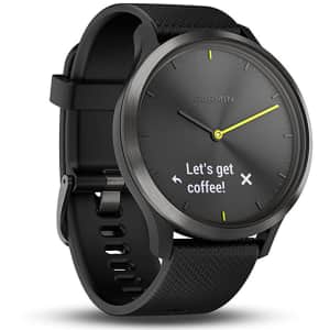 Garmin vvomove HR, Hybrid Smartwatch for Men and Women, Black/Black, Large for $130