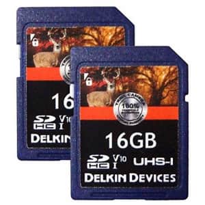 Delkin Devices 16GB Trail Cam SDHC Class 10-2pk /DDSDTRL-2X16 for $20