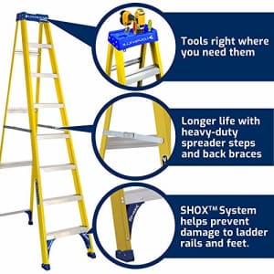 Louisville Ladder 8-Foot Fiberglass Step Ladder for $155 Louisville Ladder 8-Foot Fiberglass Step Ladder for $155