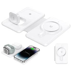3-in-1 Magnetic Wireless Charging Station for Apple Devices for $10