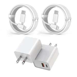 20W USB-A/C Charger w/ Lightning Cable 2-Pack for $13