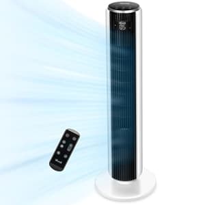 LEVOIT Tower Fan for Bedroom, 25ft/s Velocity 28dB Cooling Fan with Remote, Bladeless and 90 for $60